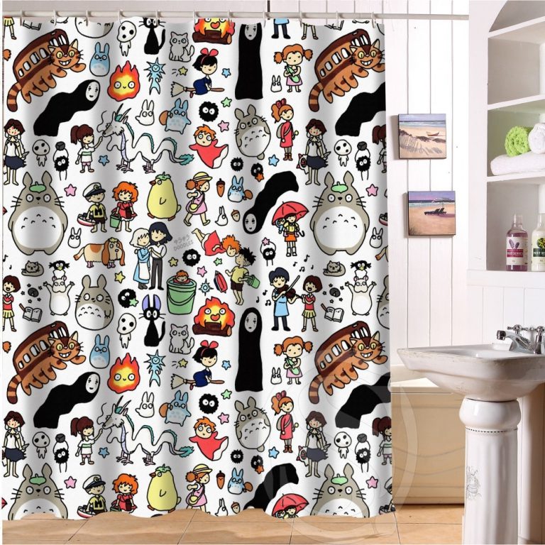 New All Studio Ghibli Character Totoro Shower Curtain Custom Bathroom