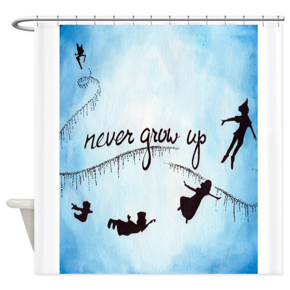 peter pan nevergrowup shower curtain AT myshowercurtains