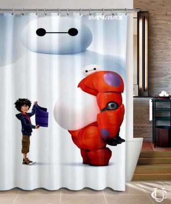 Disney Big Hero 6 Baymax Hiro movie Shower Curtain (AT)