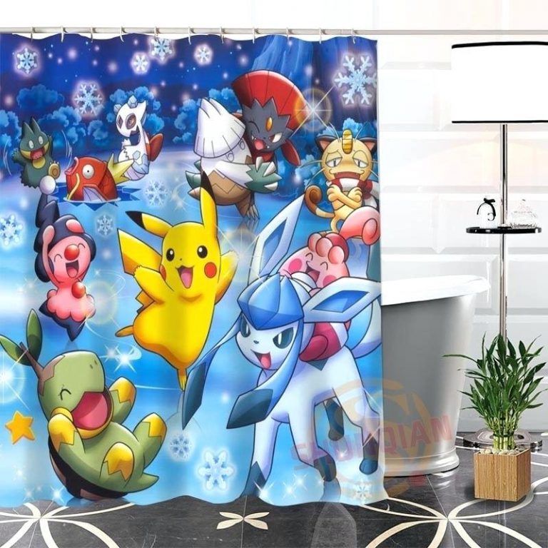 Bath New Arrival Custom Pokemon Shower Curtain (AT)