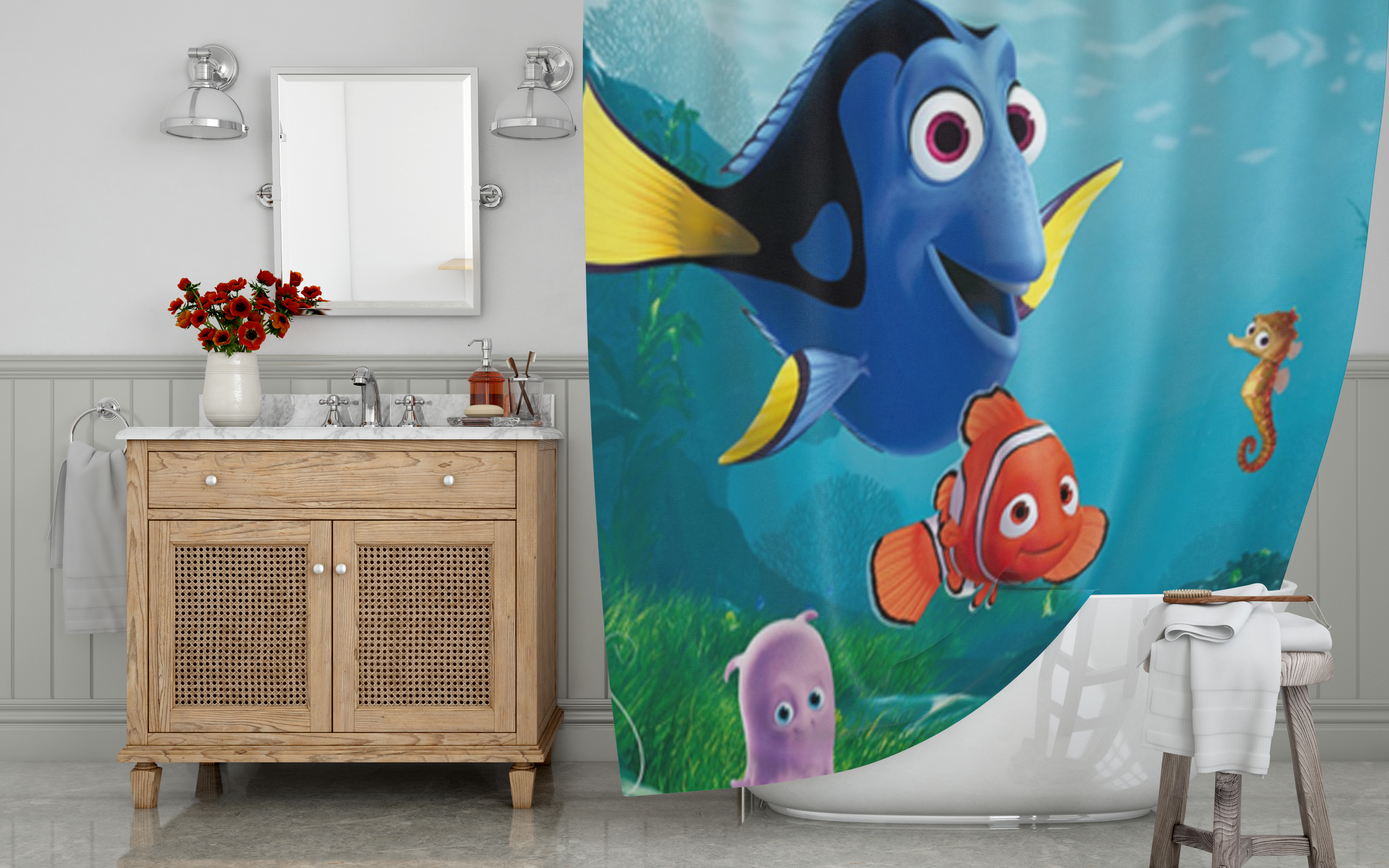 Finding Dory And Nemo Series Shower Curtain At Myshowercurtains